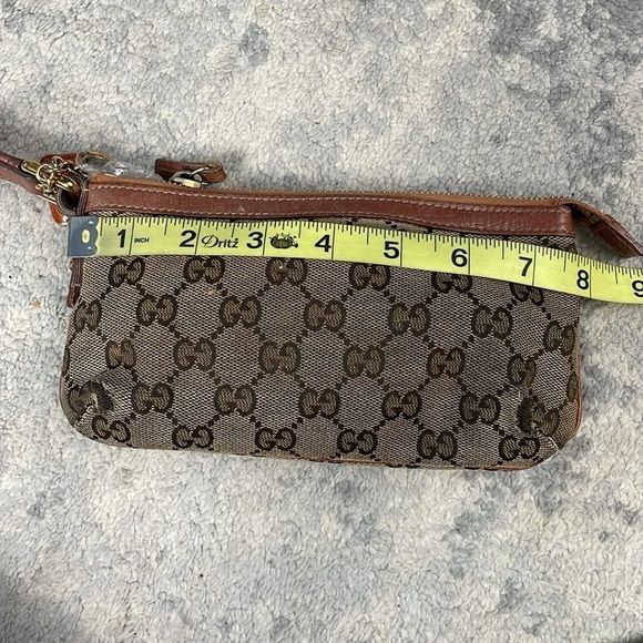 GUCCI Sherry Line GG Canvas Pouch Purple Orange Wristlet Purse Charm - Picture 12 of 17